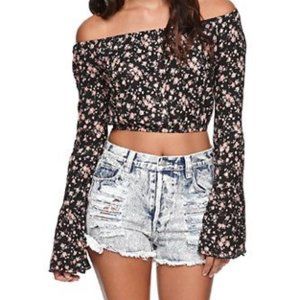 Floral Long sleeve LA Hearts Pacsun Crop Top XS
